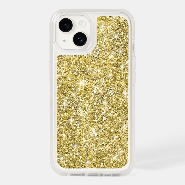 Chic Gold Glitter Sparkles Otterbox iPhone 14 Case (Back)