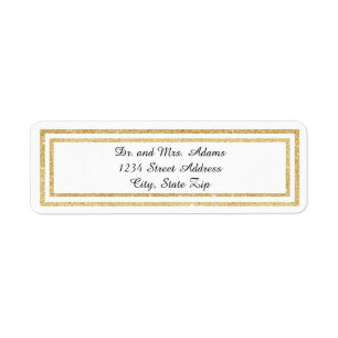 Chic Gold Glitter Trim - Return Address Label