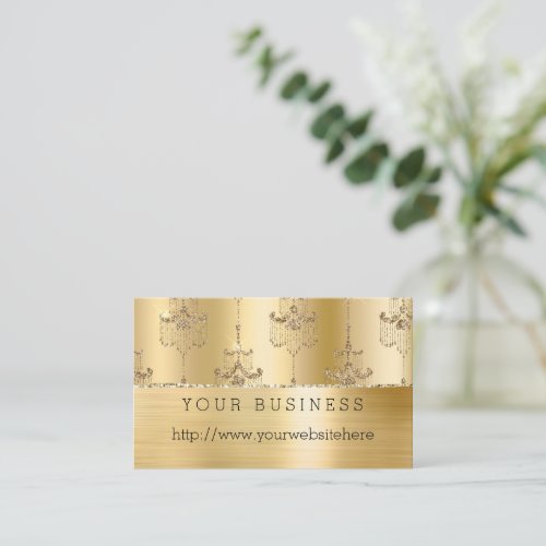 Chic Gold Glitz Glitter Business Card