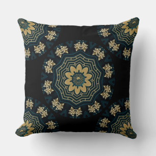 Chic Gold & Green Asian Style 2 Throw Pillow