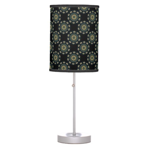 Chic Gold  Green Asian Style Pattern Table Lamp