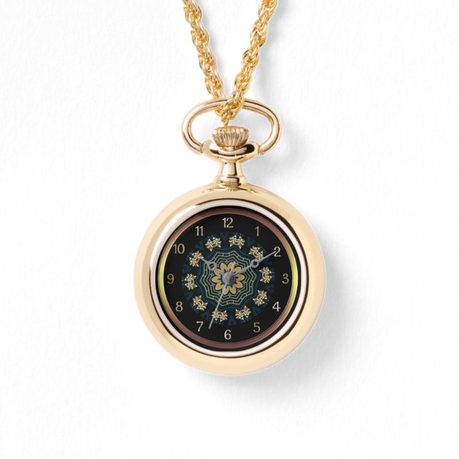 Chic Gold & Green Asian Style   Watch (Front)