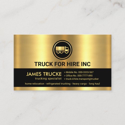Chic Gold Grey Layers Trucker Business Card