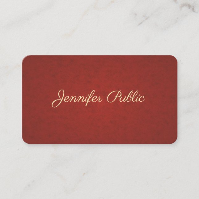 Chic Gold Handwritten Name Modern Template Trendy Business Card (Front)