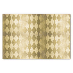 Chic Gold Harlequin Diamond Pattern Tissue Paper