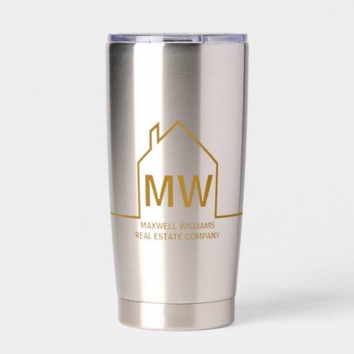 Chic Gold House Real Estate Company Marketing Insulated Tumbler