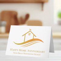 Chic Gold House Real Estate Happy Home Anniversary