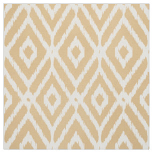 Chic gold ikat tribal diamond pattern fabric