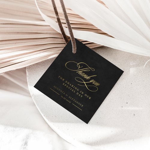 Chic Gold Imitation Wedding Thank You Favor Tags