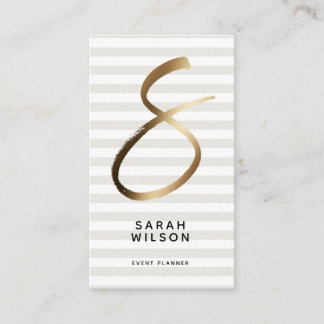Chic gold initial personal business card
