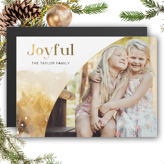 Chic Gold Joyful Script w/Curved Photo  (Creator Uploaded)