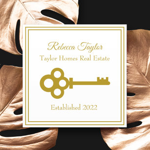 Chic Gold Key Real Estate Company Agent Custom Wall Decal