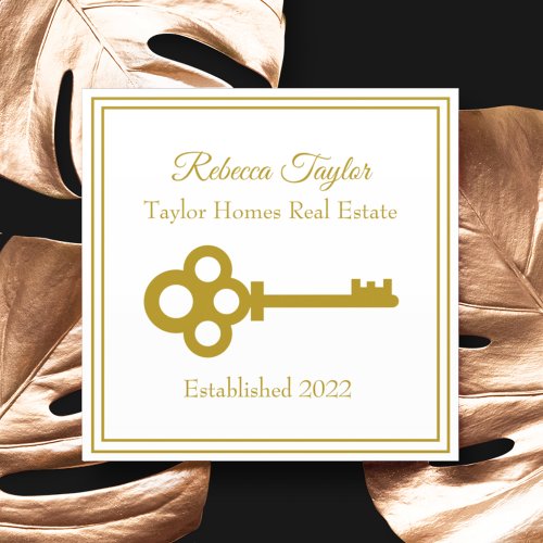 Chic Gold Key Real Estate Company Agent Custom Wall Decal