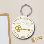 Chic Gold Key Real Estate Company Custom Realtor Keychain<br><div class="desc">This chic realtor keychain is custom made with your real estate company under the the realty agent name in gold typography. A beautiful old fashioned gold key adds a classic touch to this elegant housewarming gift.</div>