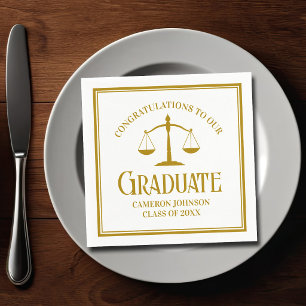 Chic Gold Law School Custom Graduation Party Napkins
