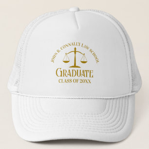Chic Gold Law School Graduate Trucker Hat