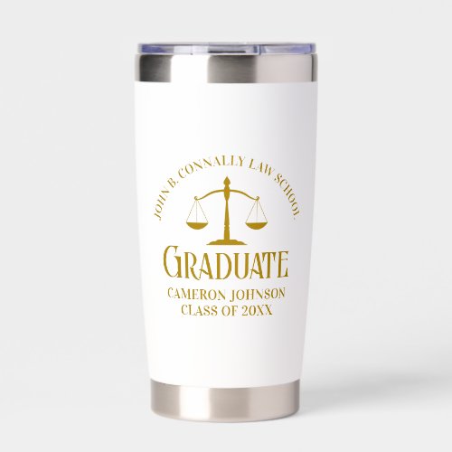 Chic Gold Law School Graduation Keepsake