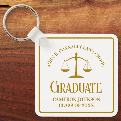 Chic Gold Law School Graduation Keepsake