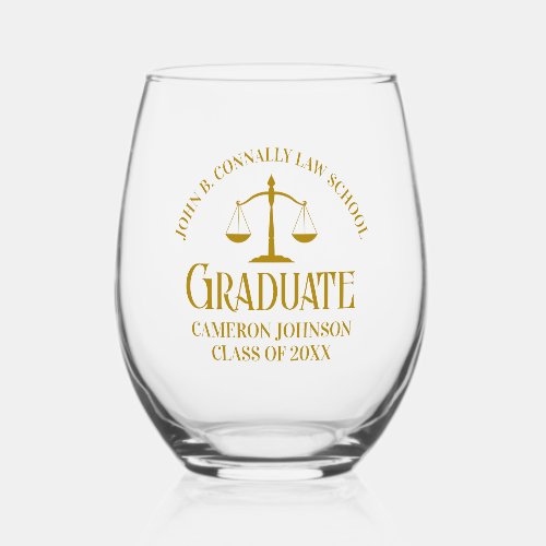 Chic Gold Law School Graduation Keepsake