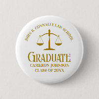 Chic Gold Law School Graduation Name Tag
