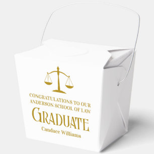 Chic Gold Law School Graduation Party Fortune Favor Boxes
