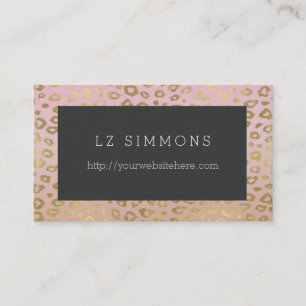 Chic Gold Leopard Print Business Card