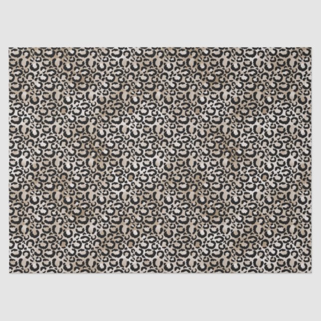 Chic Gold Leopard Print Tissue Paper (Front)