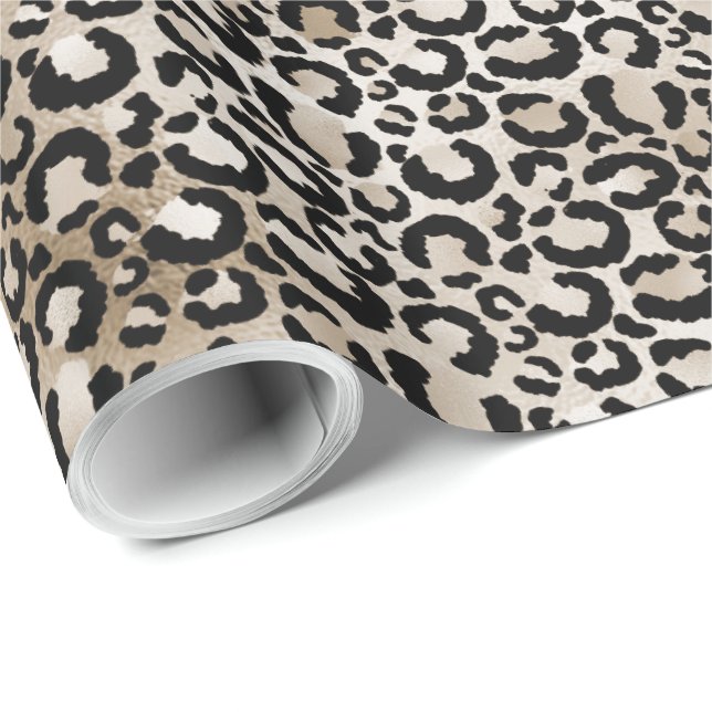Chic Gold Leopard Print Wrapping Paper (Roll Corner)