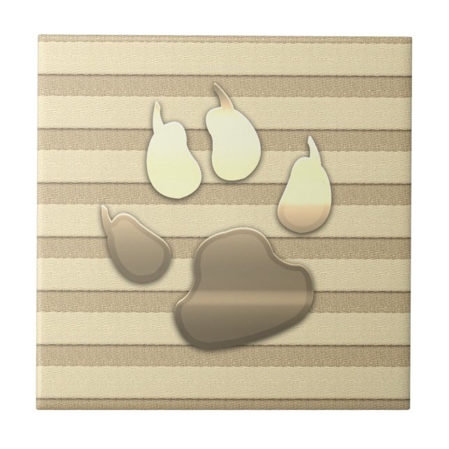 Chic Gold Look Look Dog Pet Ceramic Tile (Front)