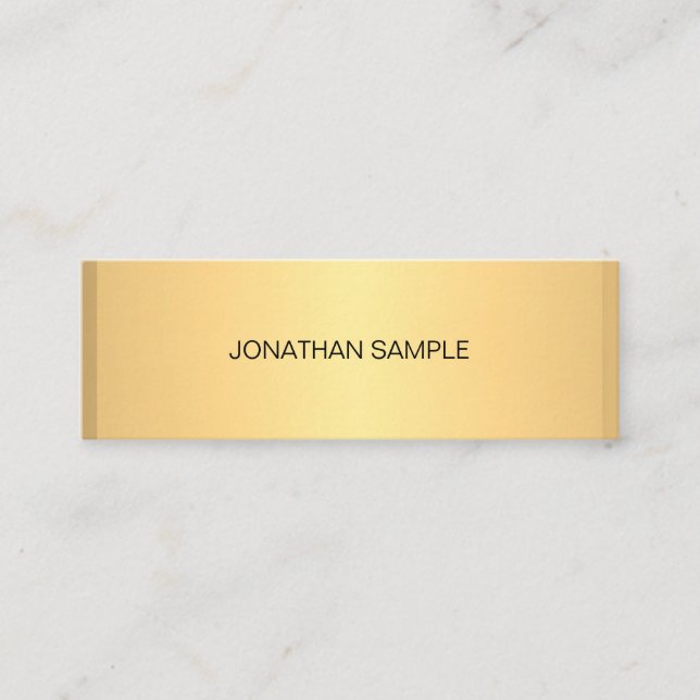 Chic Gold Look Modern Minimalist Creative Trendy Mini Business Card (Front)