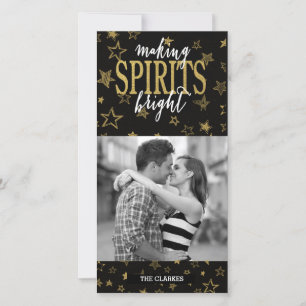 CHIC GOLD   MAKING SPIRITS BRIGHT STARS HOLIDAY CARD