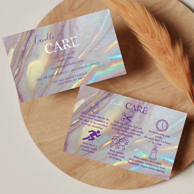 Chic Gold Marble Professional Candle Care Business Card (Creator Uploaded)