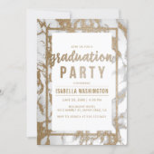 Chic Gold & Marble Typography Graduation Party Invitation (Front)