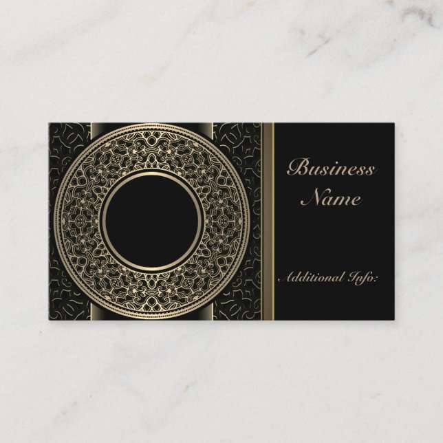 Chic Gold Medallion Business Card (Front)