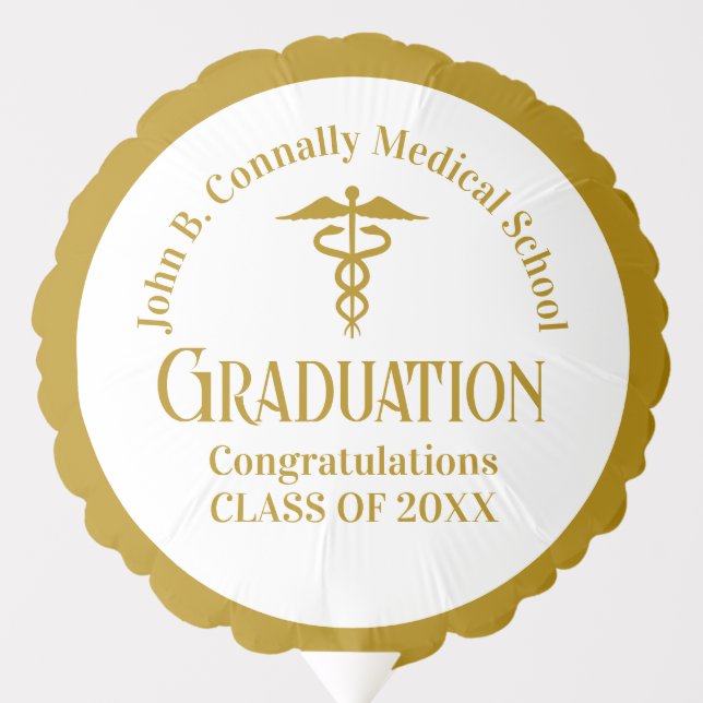 Chic Gold Medical School Graduation Party Balloon (Front)