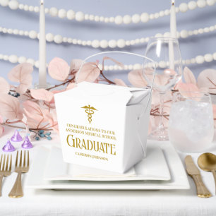 Chic Gold Medical School Graduation Party Fortune Favor Boxes