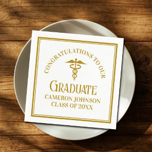 Chic Gold Medical School Graduation Party Napkins