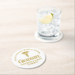 Chic Gold Medical School Graduation Party Round Paper Coaster<br><div class="desc">This chic gold custom nursing or medical school graduation party coaster features modern typography for a class of 2025 graduate. Customize with your graduating year under the caduceus symbol for great personalized nurse or doctor coasters.</div>