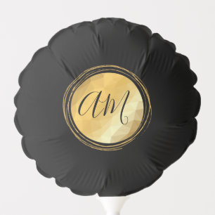 Chic gold metallic personalized calligraphy letter balloon