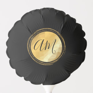 Chic gold metallic personalized calligraphy letter balloon