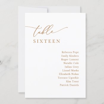 Chic Gold Minimalist Wedding Seating Chart Card by PeachBloome at Zazzle