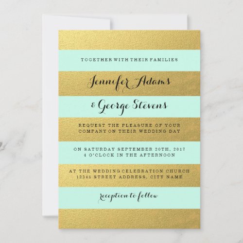 CHIC GOLD FOIL | MINT WEDDING INVITATION