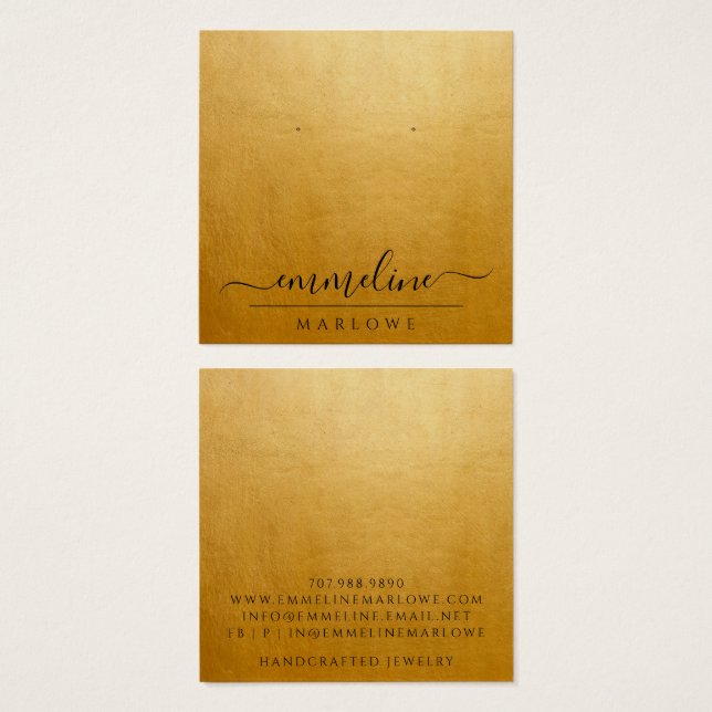 Chic Gold Modern Minimalist Earring Jewelry (Front & Back)