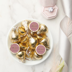 Chic Gold Monogram Dusty Rose Personalized Hershey®'s Kisses®