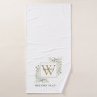 Chic Gold Monogram Eucalyptus Greenery