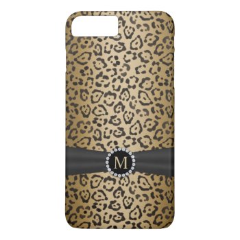 Chic Gold Monogram Leopard Iphone 7 Plus Case by caseplus at Zazzle