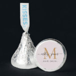 Chic Gold Monogram Names Wedding Date Purple Hershey®'s Kisses®<br><div class="desc">Chic, elegant Hershey kisses candy wedding favors with your names and year established in black elegant handwritten script calligraphy on a pastel purple background with a gold monogram. Simply add your names, monogram and year established beneath. Stylish design and perfect luxury candy favor gift for the newlywed couple. If you...</div>
