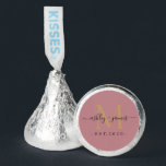Chic Gold Monogram Names Year Est Dusty Rose Hershey®'s Kisses®<br><div class="desc">Chic, elegant Hershey kisses candy wedding favors with your names and year established in black elegant handwritten script calligraphy on a dusty rose background with a gold monogram. Simply add your names, monogram and year established beneath. Stylish design and perfect luxury candy favor gift for the newlywed couple. If you...</div>