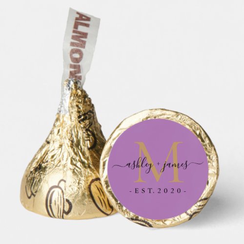 Chic Gold Monogram Names Year Est Purple Hersheys Kisses