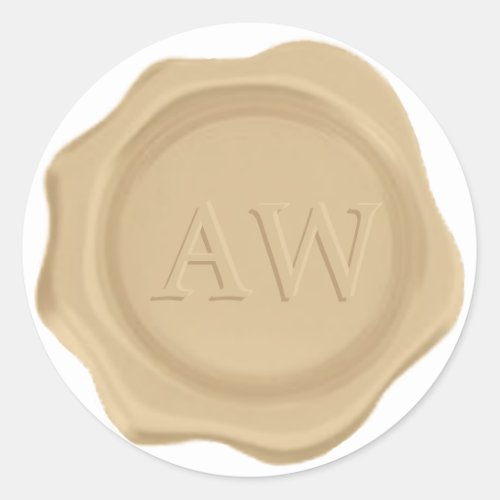 Chic Gold Monogram Wedding Wax Seal